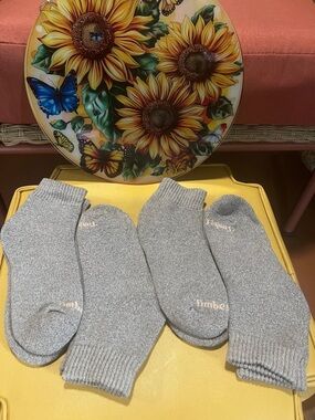 Timberland Men’s Light Gray No-Show Athletic Socks - 4 Pack